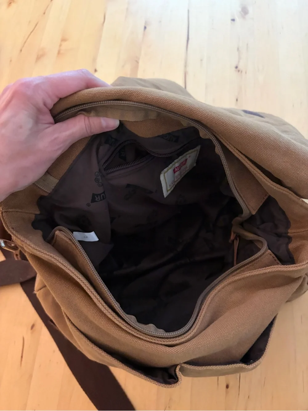 Men's Casual Messenger Bag in Brown - Durable Canvas Crossbody